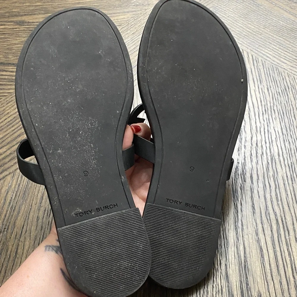 Tory Burch Black Leather Miller Sandals - Picture 7 of 7